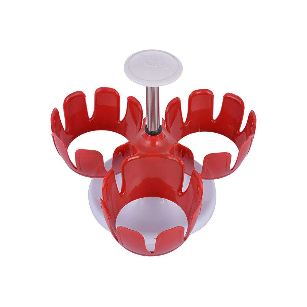 فخر الدين حامل ثلاثي ستيل بغطاء - لون أحمر