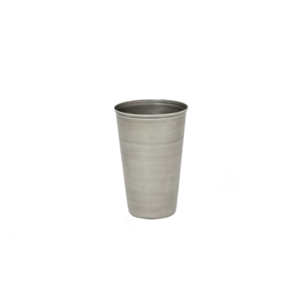 فخر الدين كأس أستيل حواف مبرومة - فضي