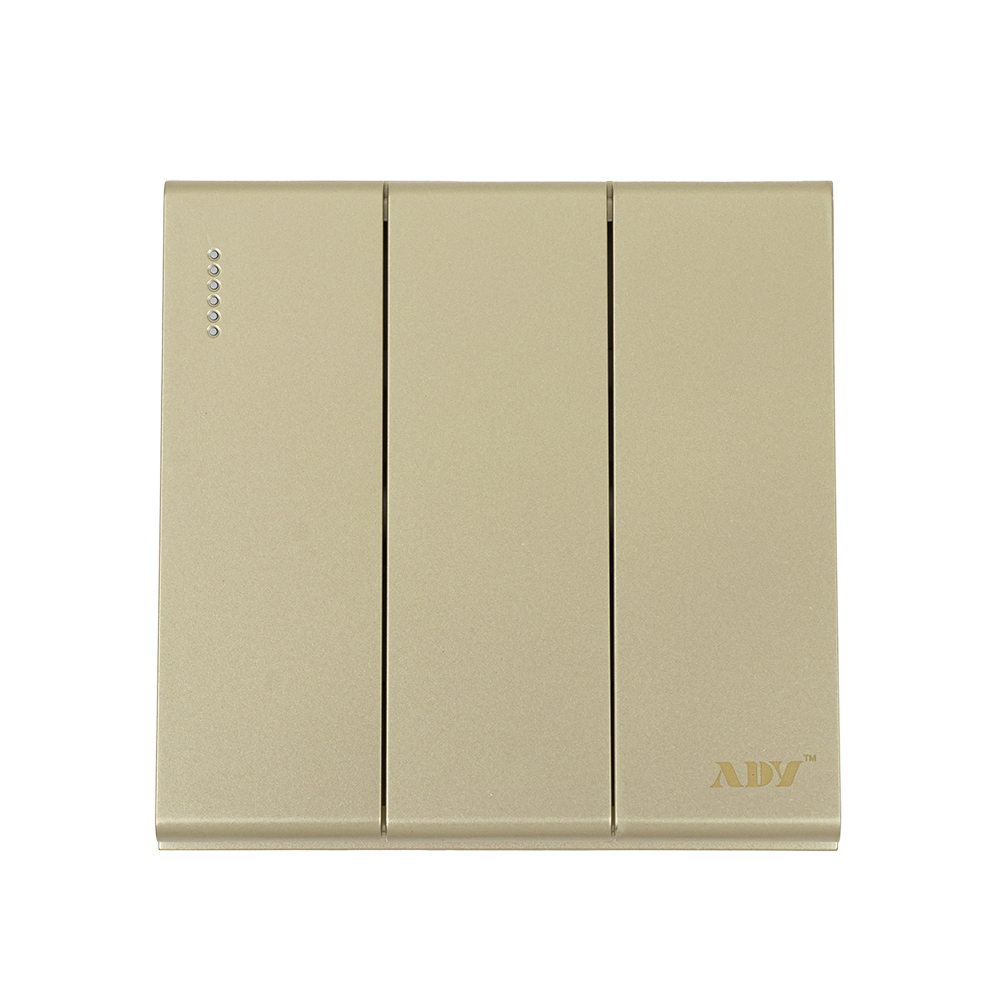 ADY K31-10 ثلاث مفاتيح كهرباء - ذهبي