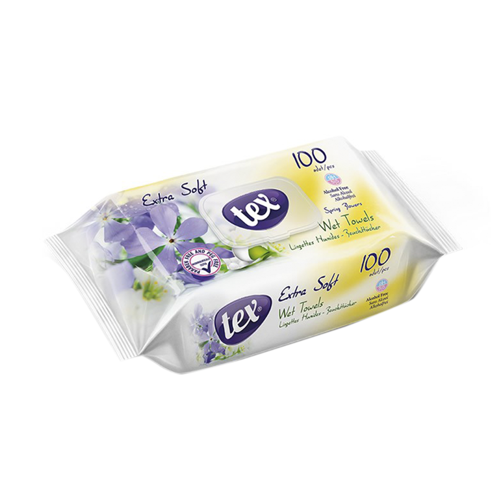 تكس فوط للأطفال سبرينج فلاور مبللة - 100 قطعة