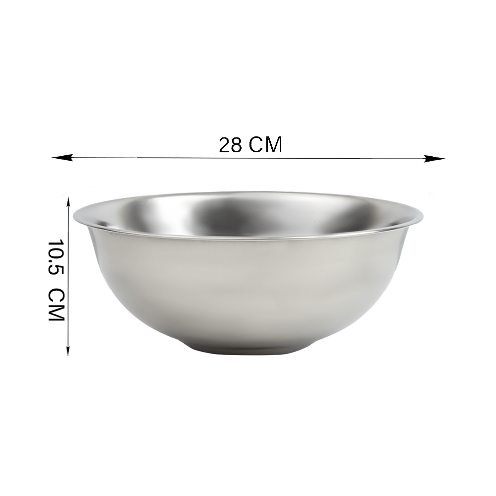 وعاء تقديم من الإستانلس إستيل فضي - 28 سم