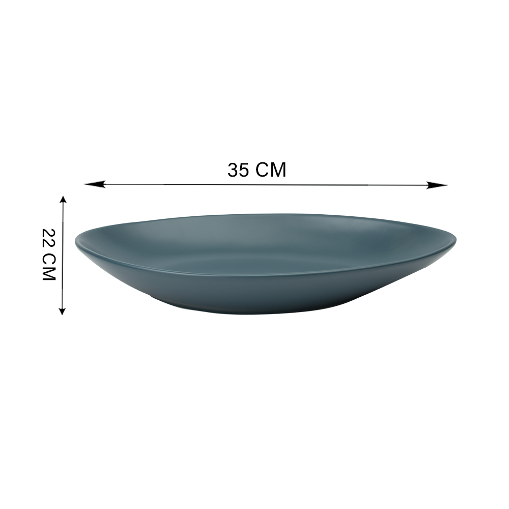 صحن تقديم بيضاوي بورسلان بطول 22 سم