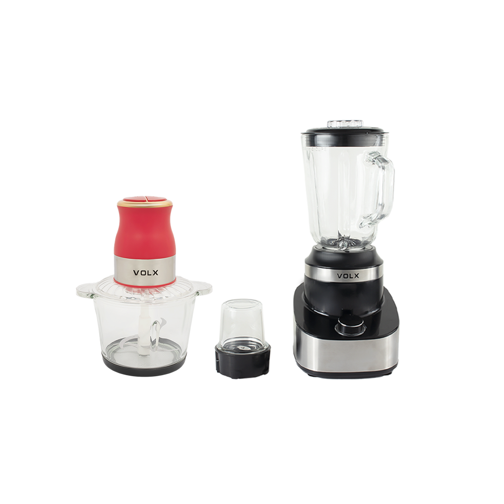 فولكس مجموعة 2 في 1 فرامة 3 لتر مع خلاط و مطحنة سعة 1.5 لتر - قوة 350 واط