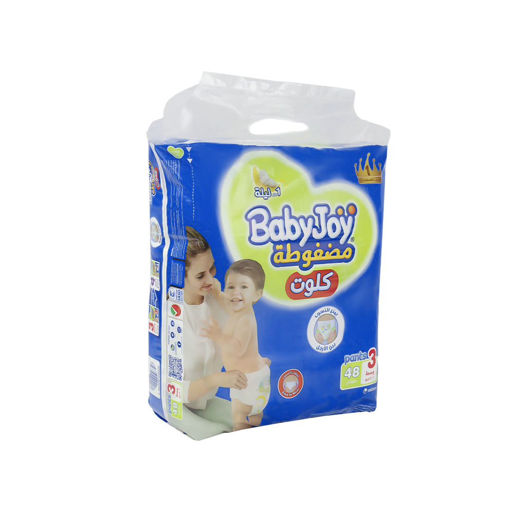 بيبي جوي حفاضات كلوت مقاس 3 لوزن ​​6-12 كجم - عدد 48 حفاض