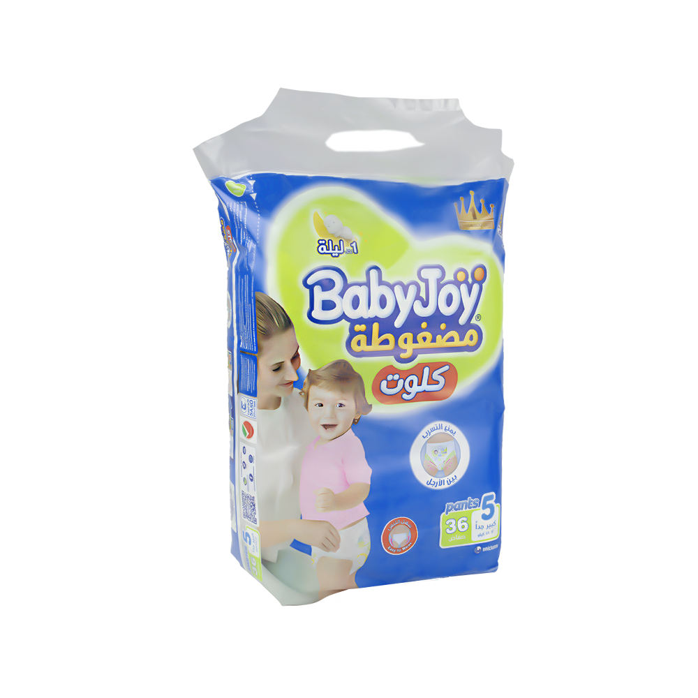 بيبي جوي حفاضات كلوت مقاس 5 لوزن 12-18 كجم - عدد 36 حفاض