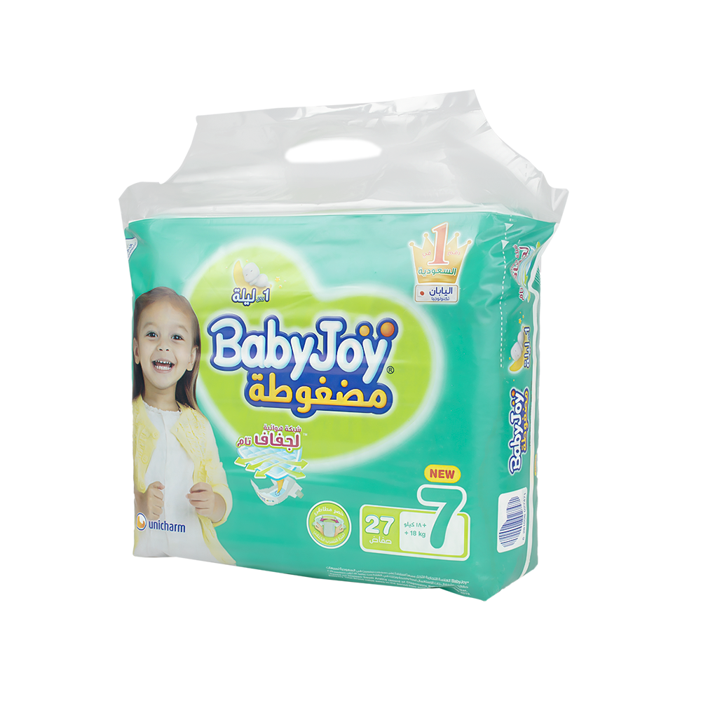 بيبي جوي حفاضات مقاس7 لوزن + 18 كجم - عدد 27 حفاض