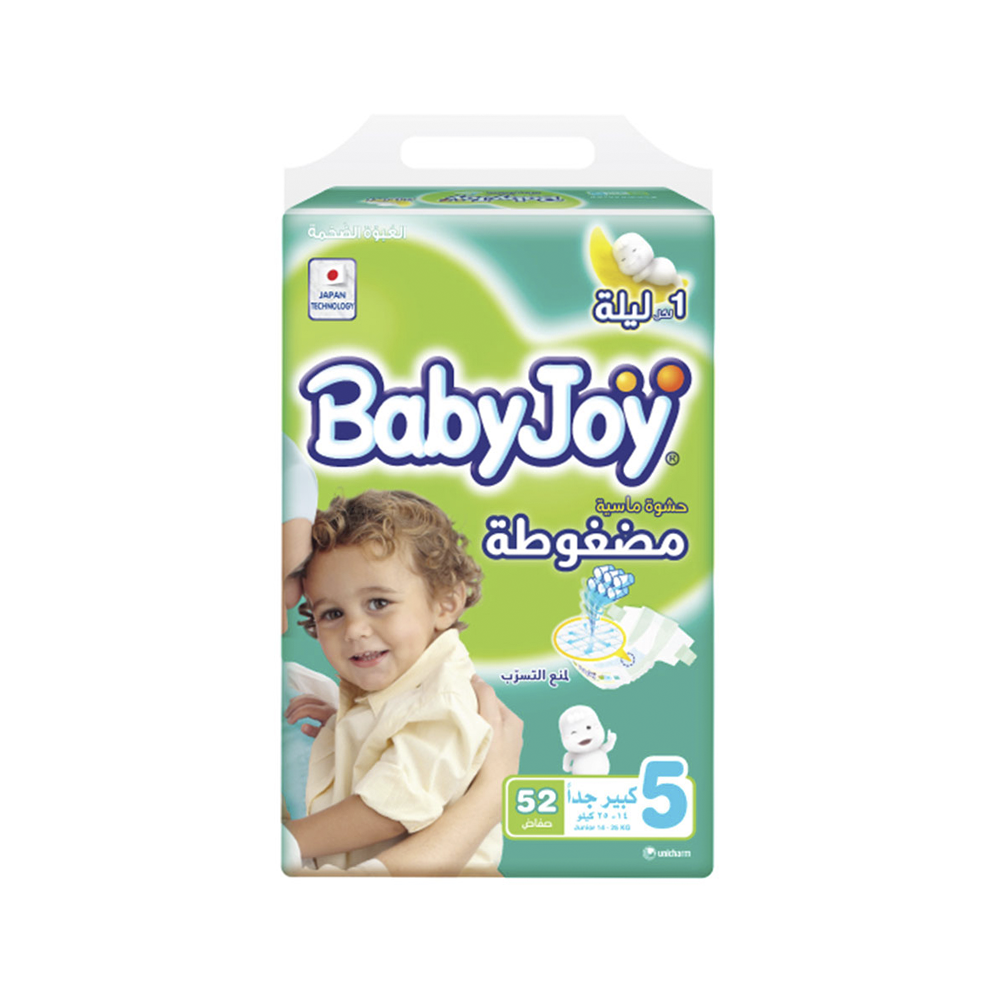بيبي جوي حفاضات حفاضات العبوة العملاقة مقاس 5 لوزن 25-14كجم - عدد 52 حفاض 