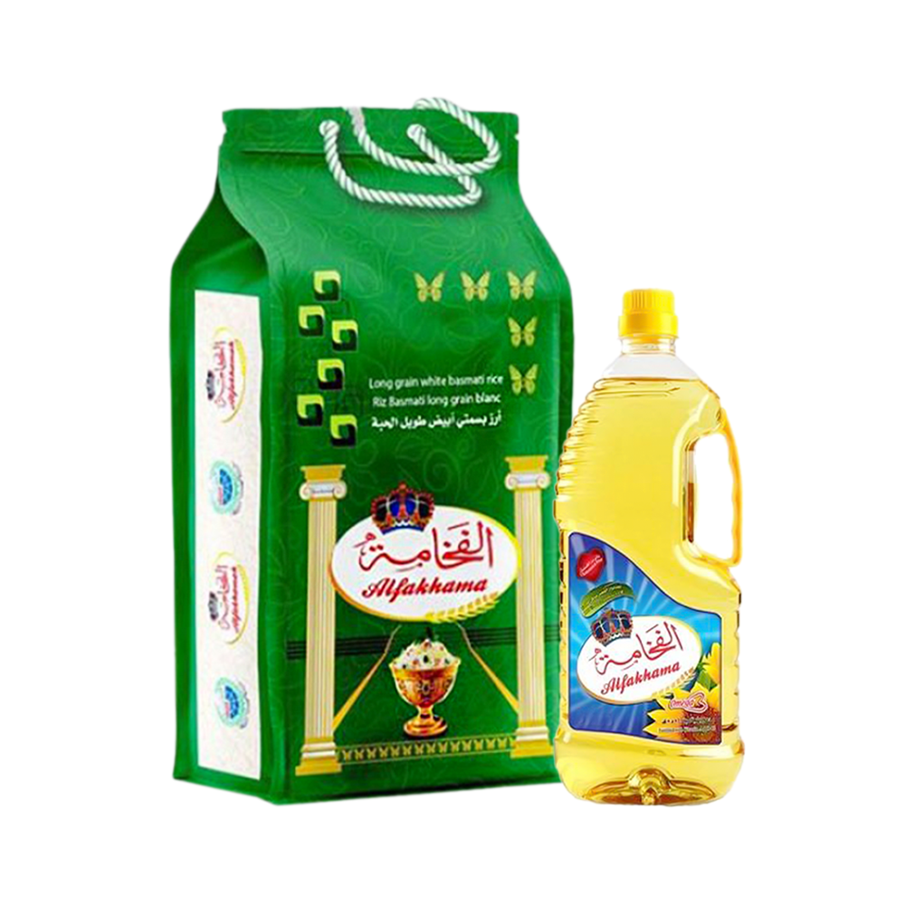 باكج الفخامة من أرز بسمتي 10 كجم و زيت نقي -3 لتر