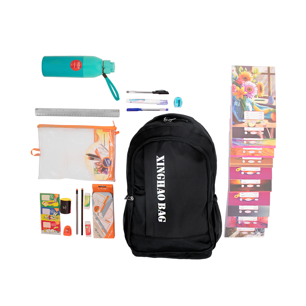 باكج الحقيبة المتكاملة للطلاب في الصفوف السابعة إلى التاسعة - 19 قطعة