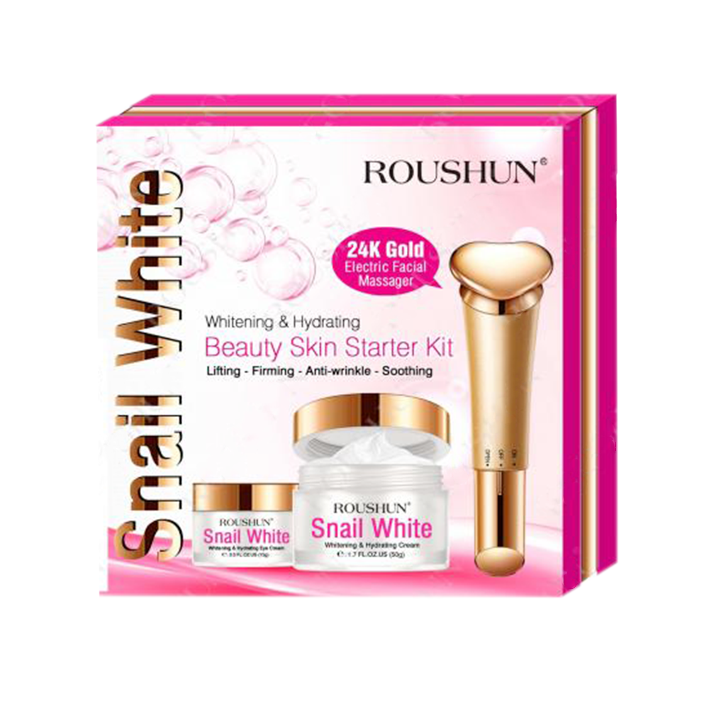 روشن مجموعة الحلزون للتبيض والترطيب - عيار 24 قيراط