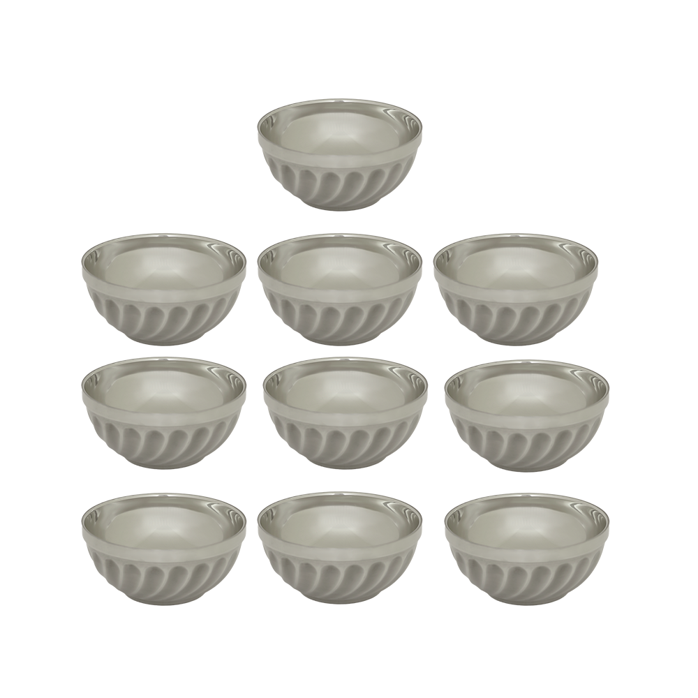 JIAJIADA طقم أطباق شوربة ستانلس ستيل - 10 قطع