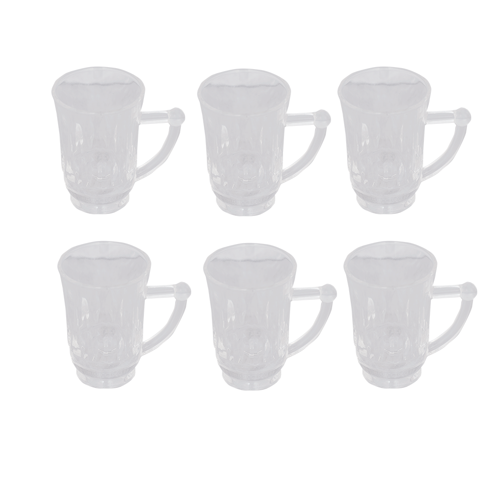 بيالة السعد - كاسات شاي زجاجية شفافة - 6 قطع