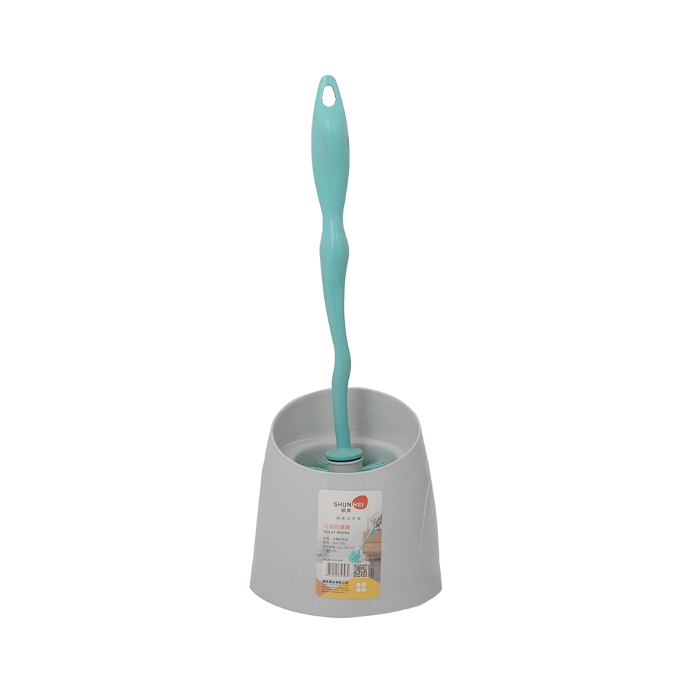 فرشاة مع قاعدة مستديرة الشكل للمرحاض - بلاستيك