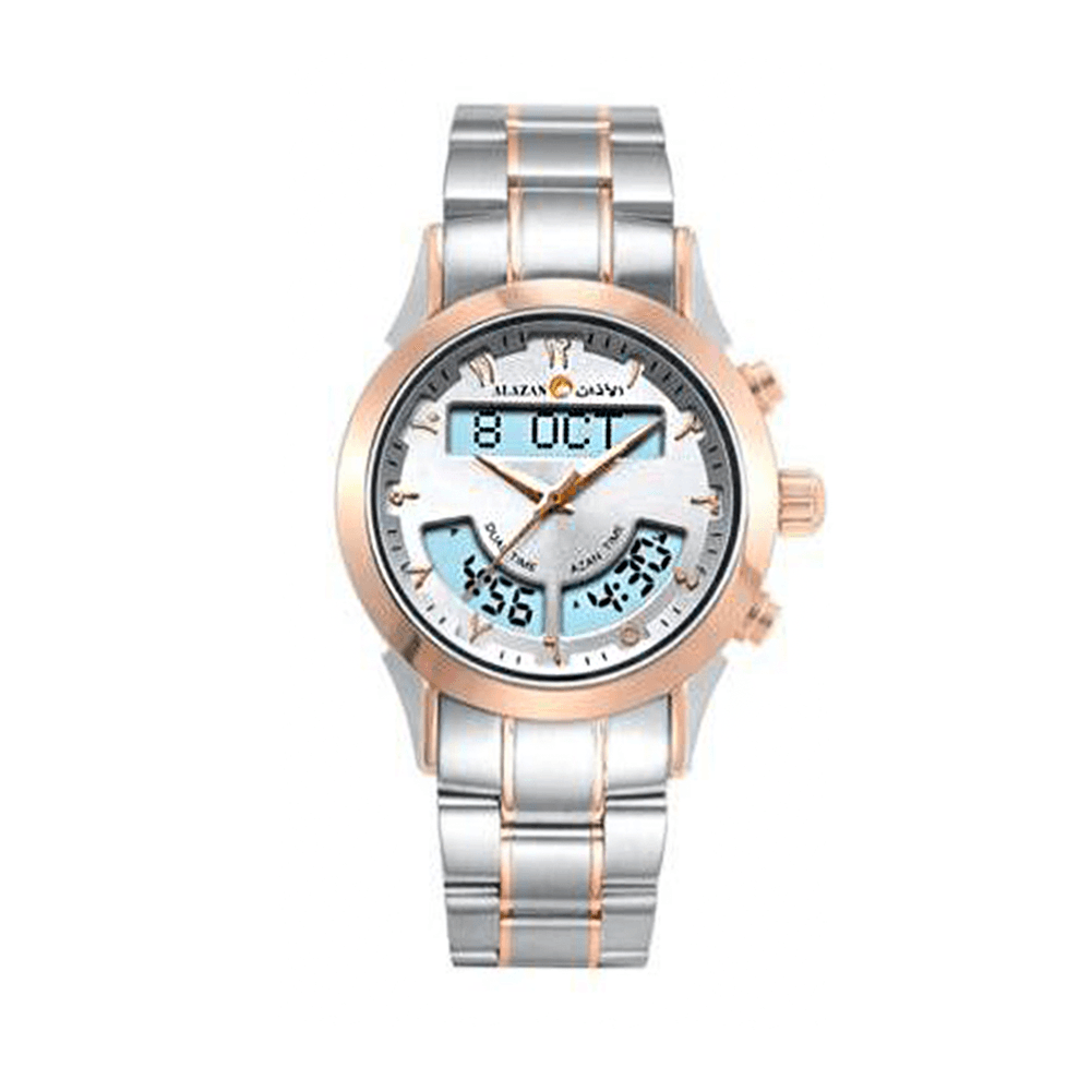 الاذان ساعة ديلوكس بشكل دائرية ضد الخدش وبتوقيت مزدوج