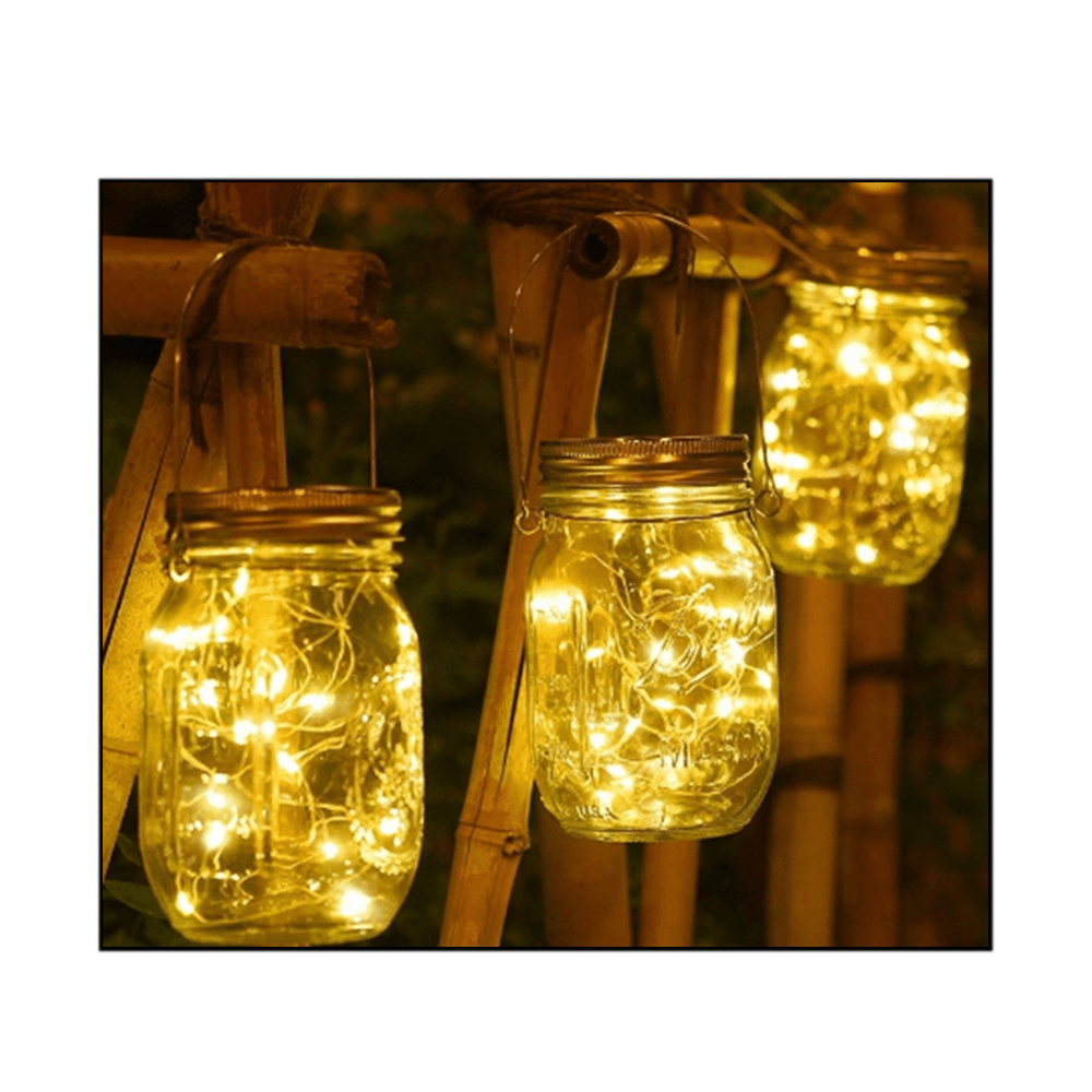 مصباح زجاجي شمسي متنقل للديكور الخارجي