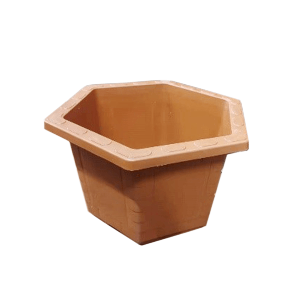 وعاء نبات مستدير بتشكيلة سداسية