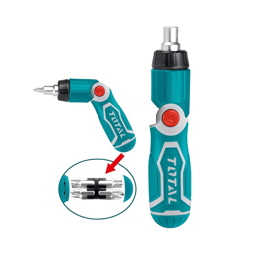 توتال طقم مفكات راتشيت 13 في 1 

