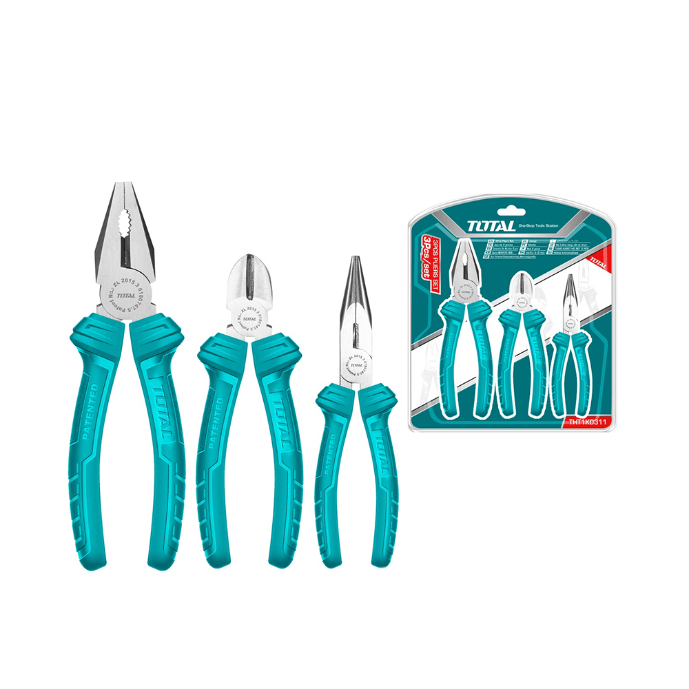 توتال مجموعة كماشة 3 قطع - بحجم 7 و6 إنش