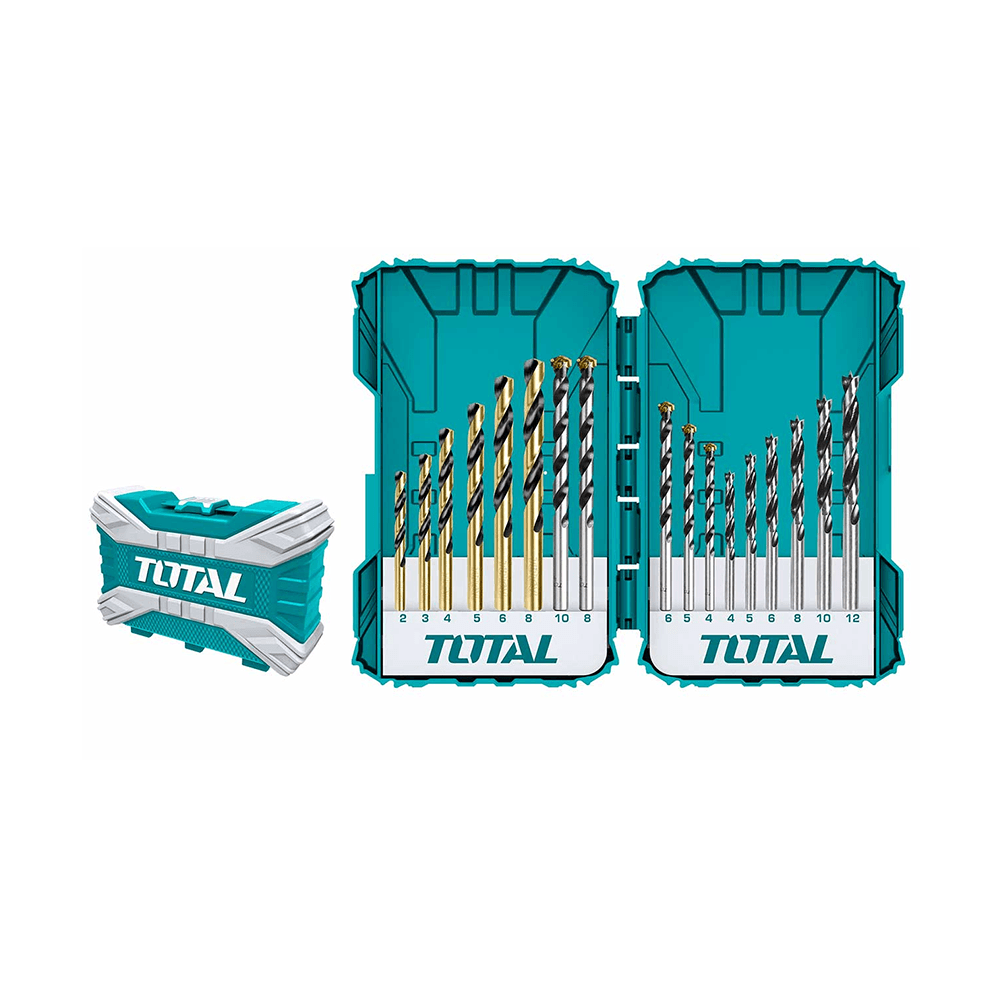 توتال مجموعة ريش حفر معدنية وخرسانية وخشبية - 16 قطعة