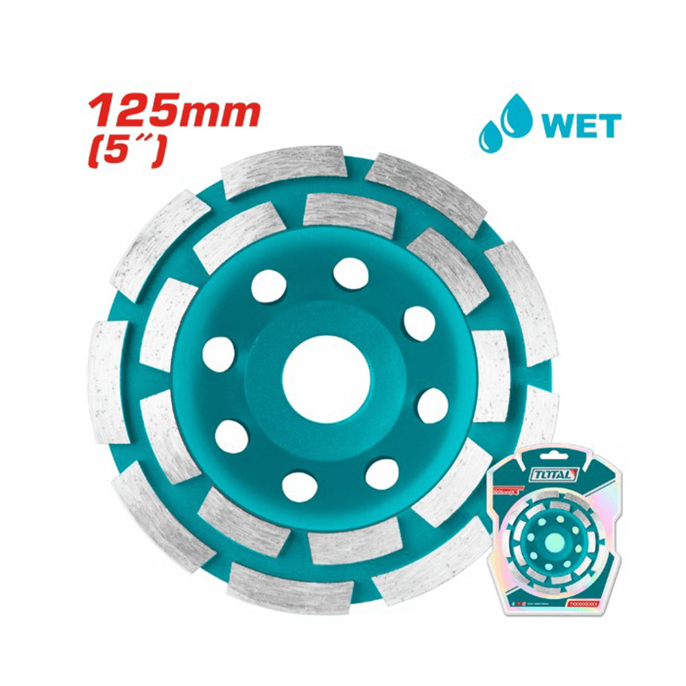 توتال قرص مطحنة ذو صفين مزدوج بقياس 115 مم و 18 شفرة