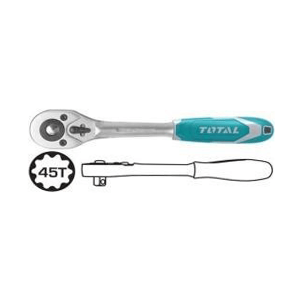 توتال مفك راتشيت بحجم 1/2 بوصة و 45T وطول 260 مم