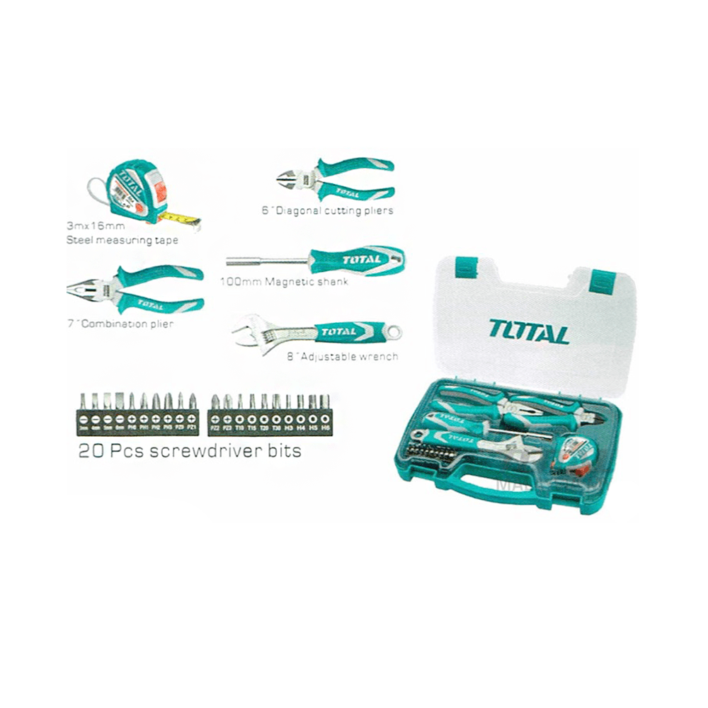 توتال تولز مجموعة أدوات يد -25 قطعة