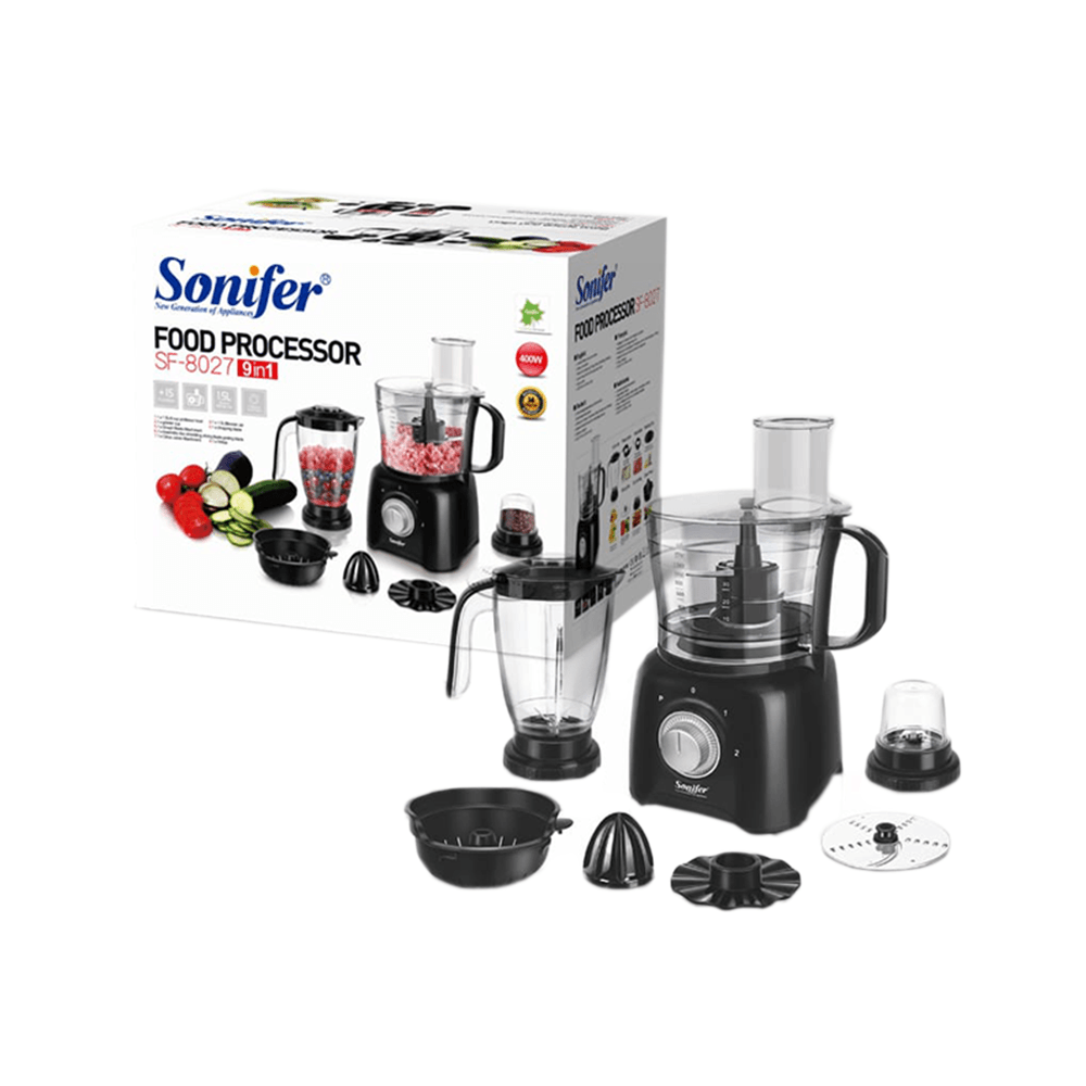 سونيفر خلاط ومفرمة طعام متعدد الوظائف 9 في 1 - قوة 400 واط