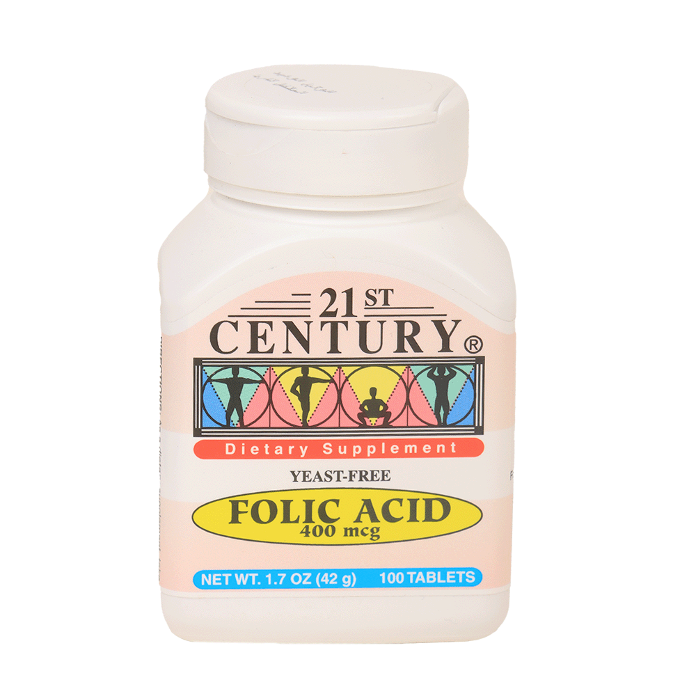 21 سينشري فيتامين الفوليك أسيد تركيز 400 مجم - 100 قرص