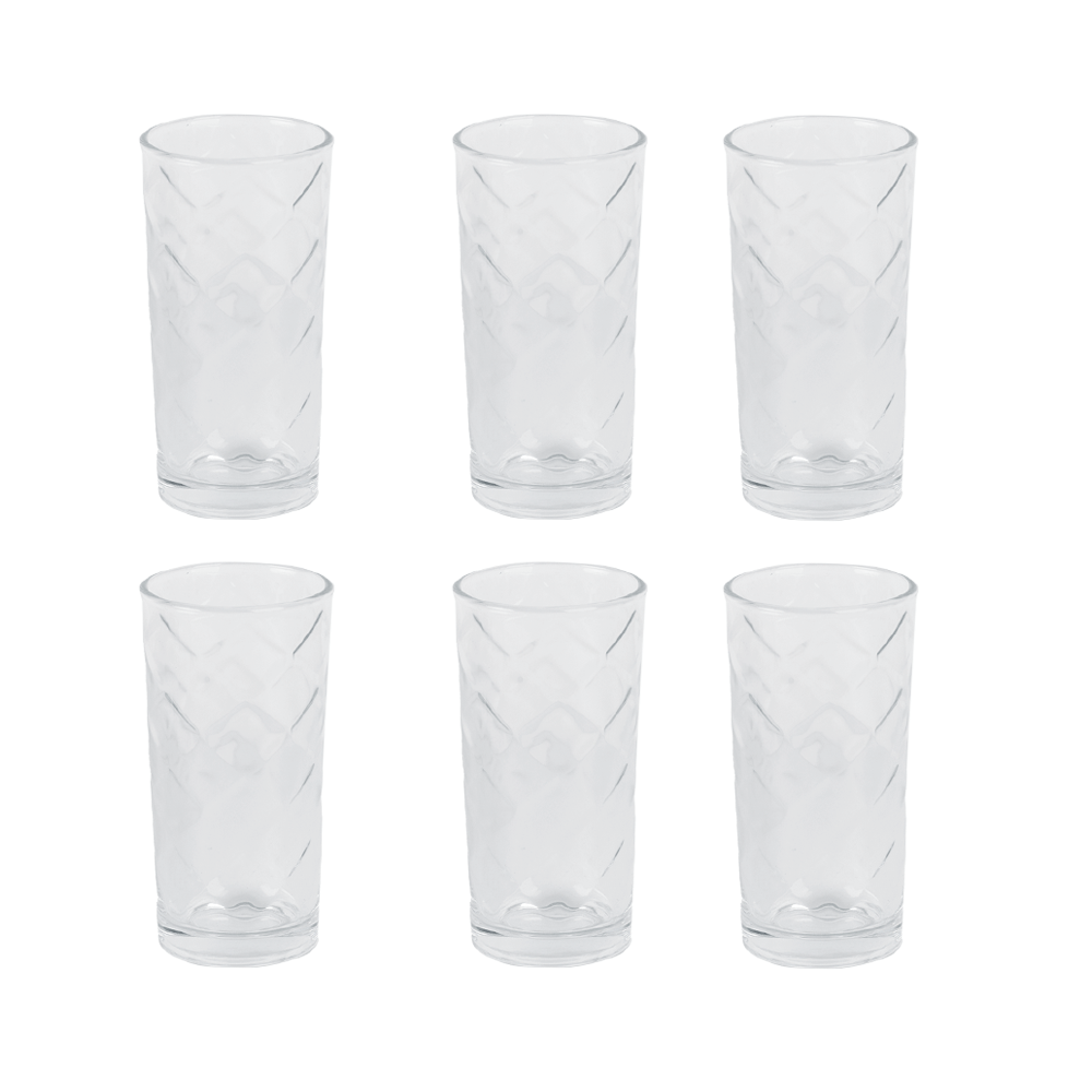 الراقي طقم كاسات زجاج بسعة 250 مل - 6 كاسات