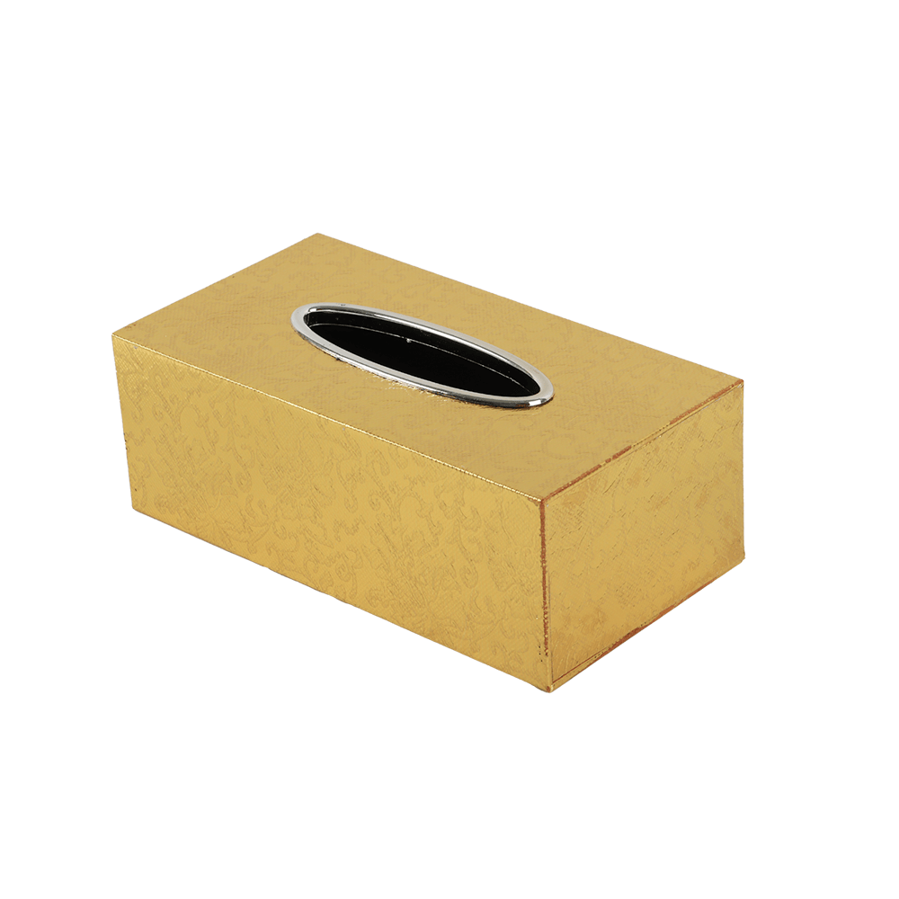 حافظة مناديل مزخرفة باللون الذهبي