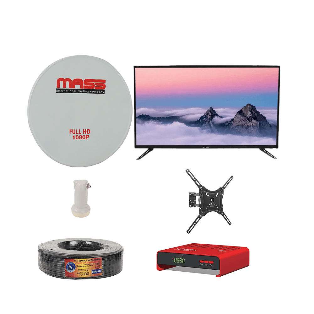 باكج متكامل 6*1 من ماس شاشة 43 بوصة ورسيفر وصحن مع ملحقات استثنائية