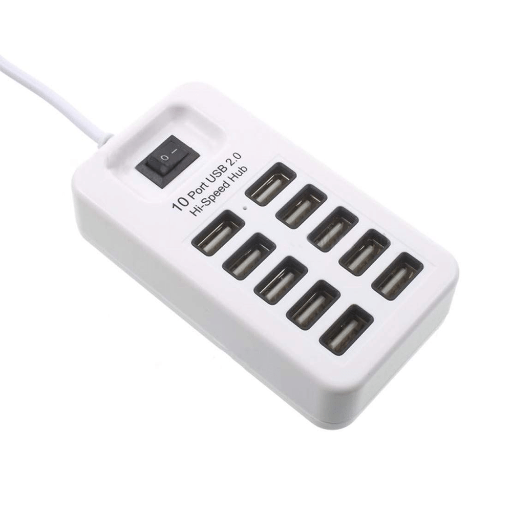 محول USB 2.0 بـ 10 منافذ بسرعة عالية - 1.0 متر