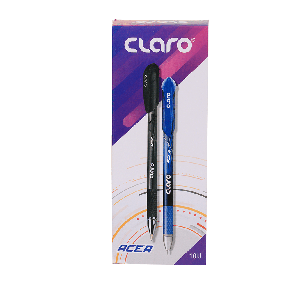 كلارو أيسر أقلام حبر جافة باللون الأزرق - 10 أقلام 