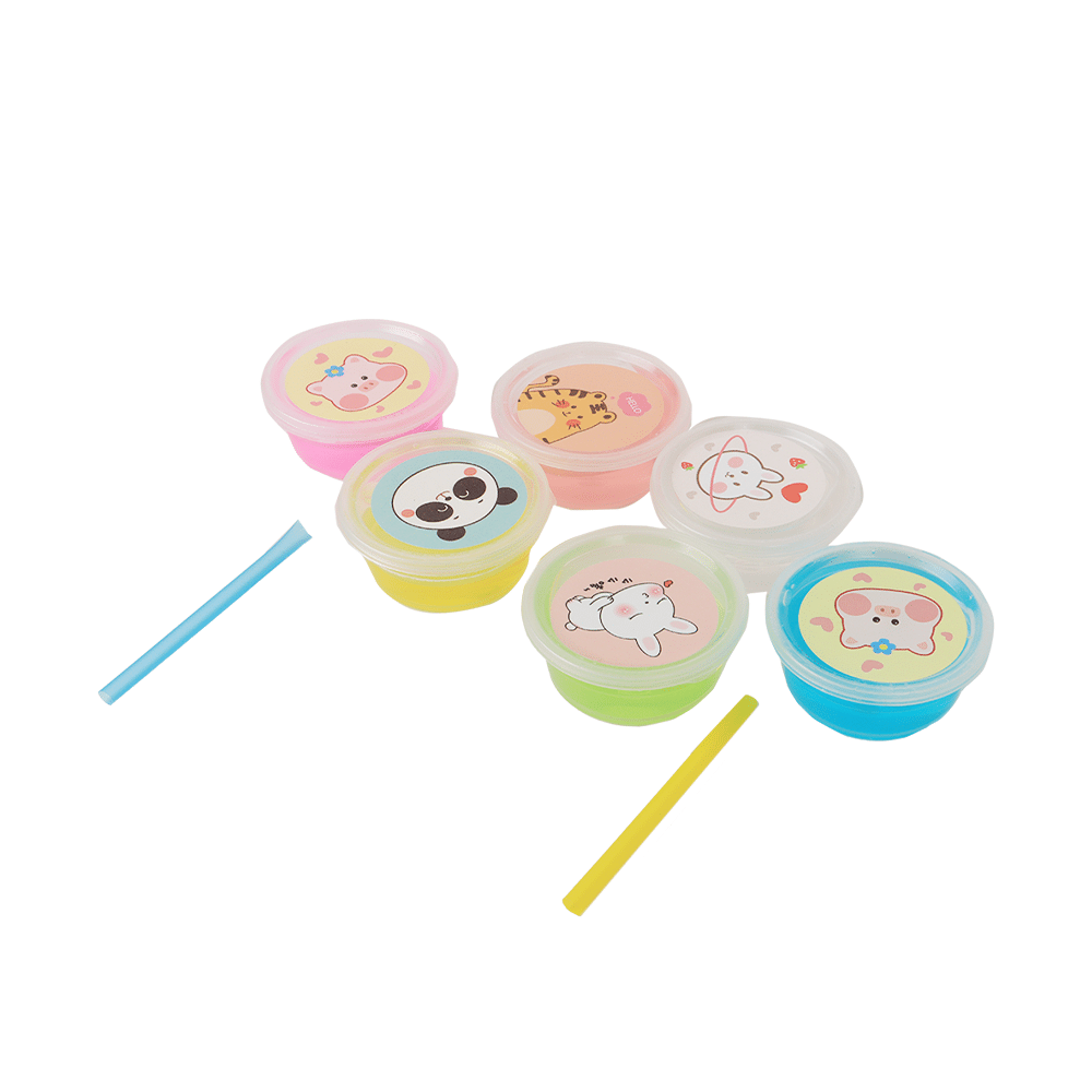 لعبة صلصال سلايم كريستالي -6 قطع