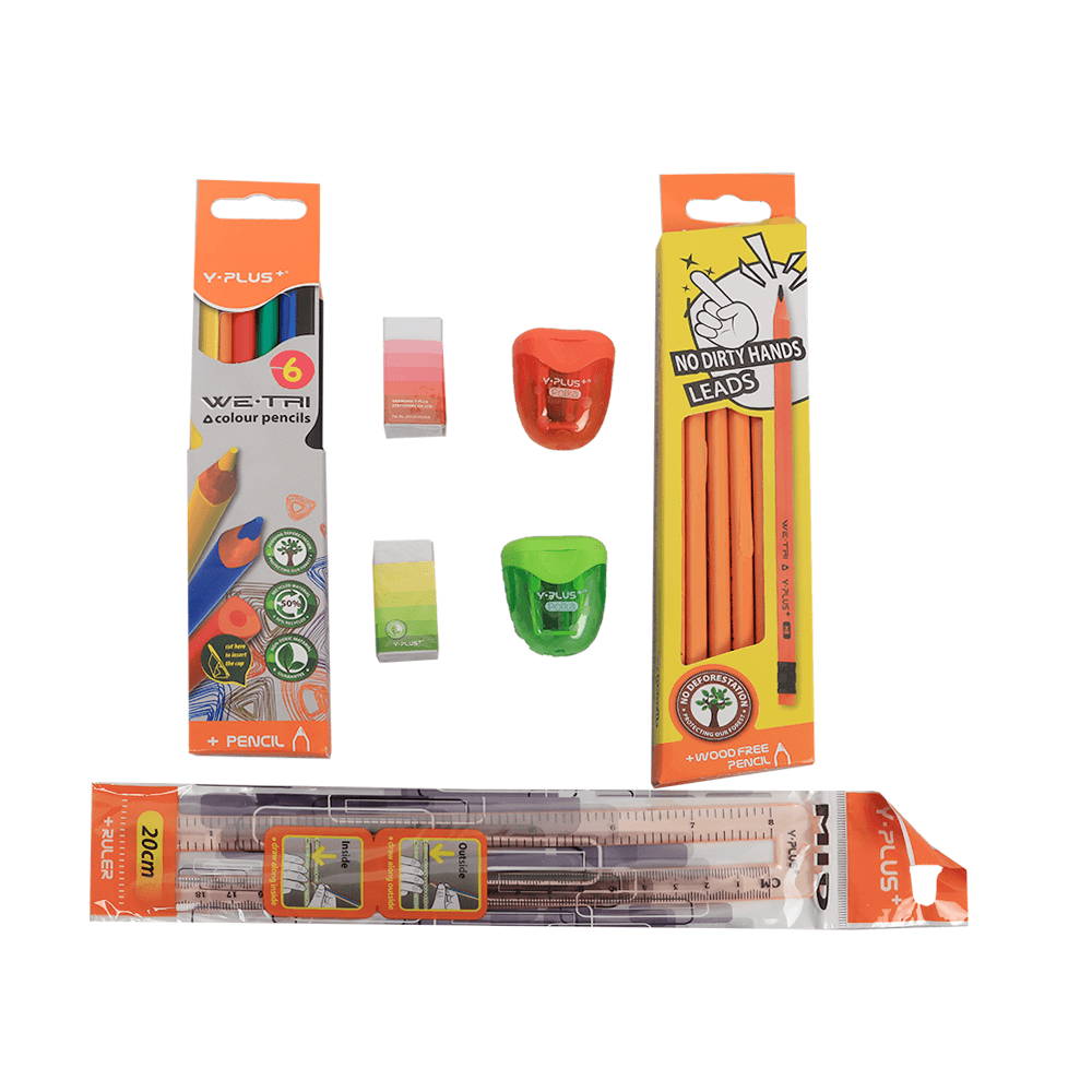 واي بلاس حافظة ادوات مدرسية - 7 قطع