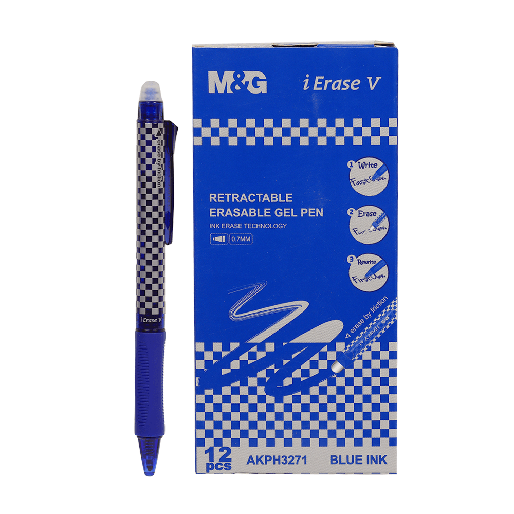 أم اند جي أقلام حبر جافة باللون الأزرق - 12 أقلام