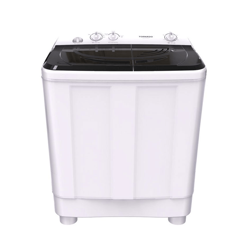 تورنيدوغسالة ملابس حوضين نصف أوتوماتيك سعة 12 كجم- موديل TWH-Z12DNE-W (BK)