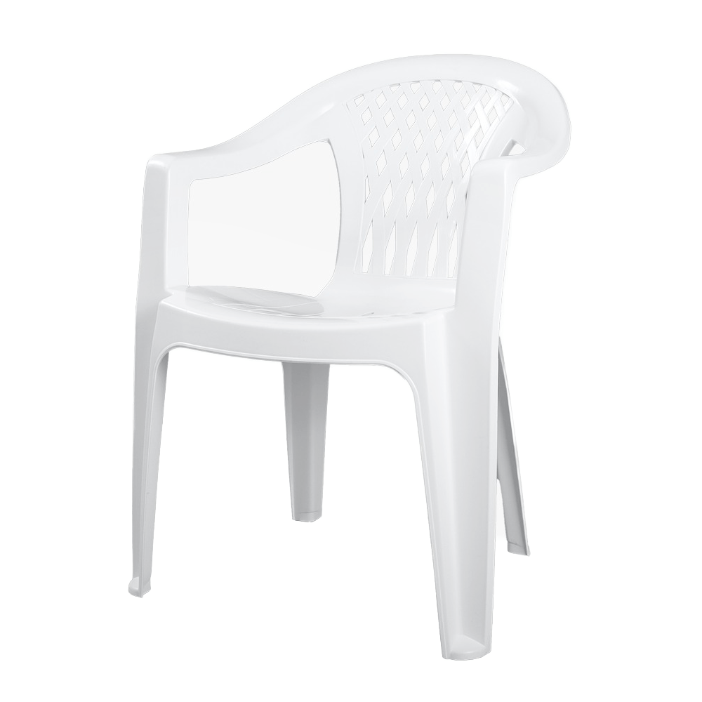 بلاستيكاناكرسي بذراعين مع ظهر بتصميم ماسي