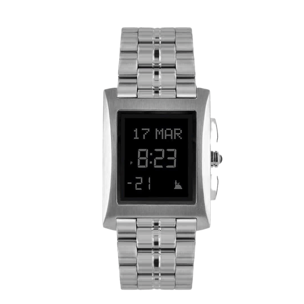 الفجر ساعة يد بهيكل فولاذي مقوس وسوار فضي - موديل WL-08L