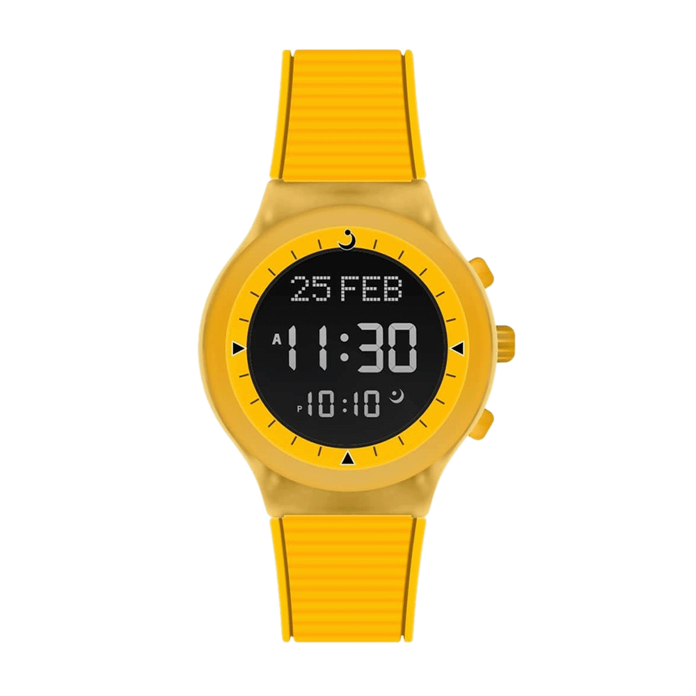 الفجر ساعة يد رياضية بإطار بلاستيك وسوار من السيلكون - موديل WY-16