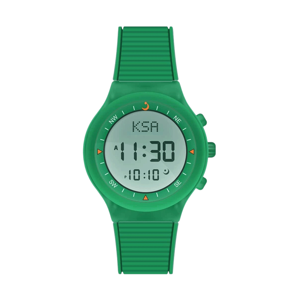 الفجر ساعة يد رياضية بإطار بلاستيك وسوار من السيلكون - موديل WY-16