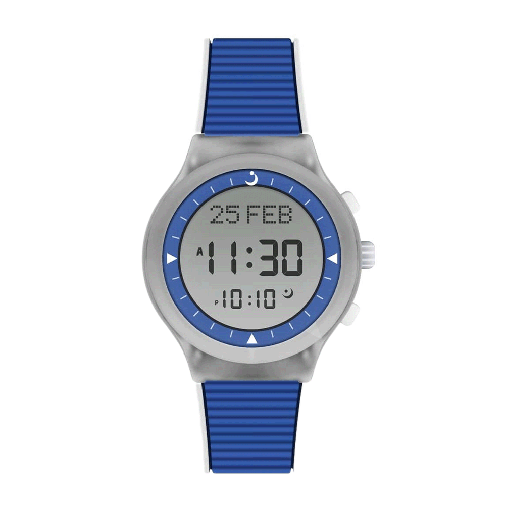 الفجر ساعة يد رياضية بإطار بلاستيك وسوار من السيلكون - موديل WY-16