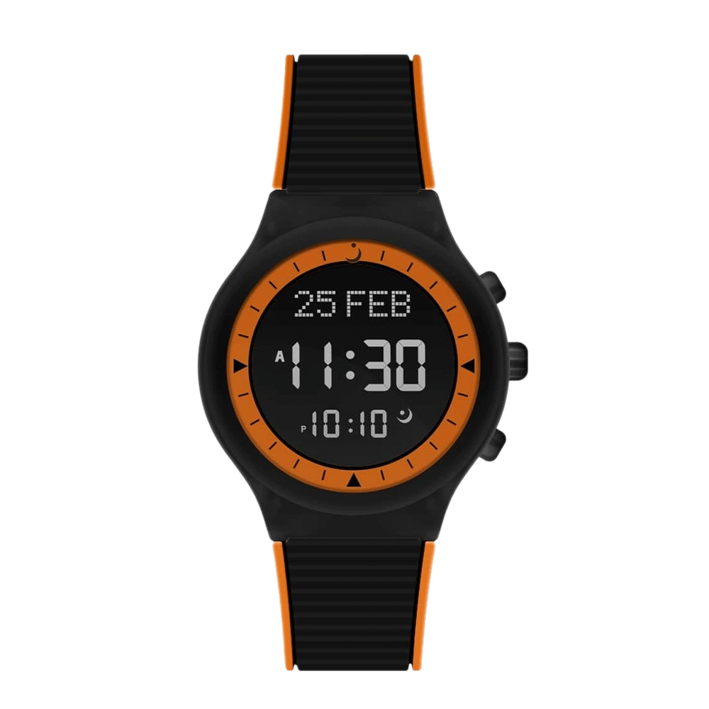 الفجر ساعة يد رياضية بإطار بلاستيك وسوار من السيلكون - موديل WY-16
