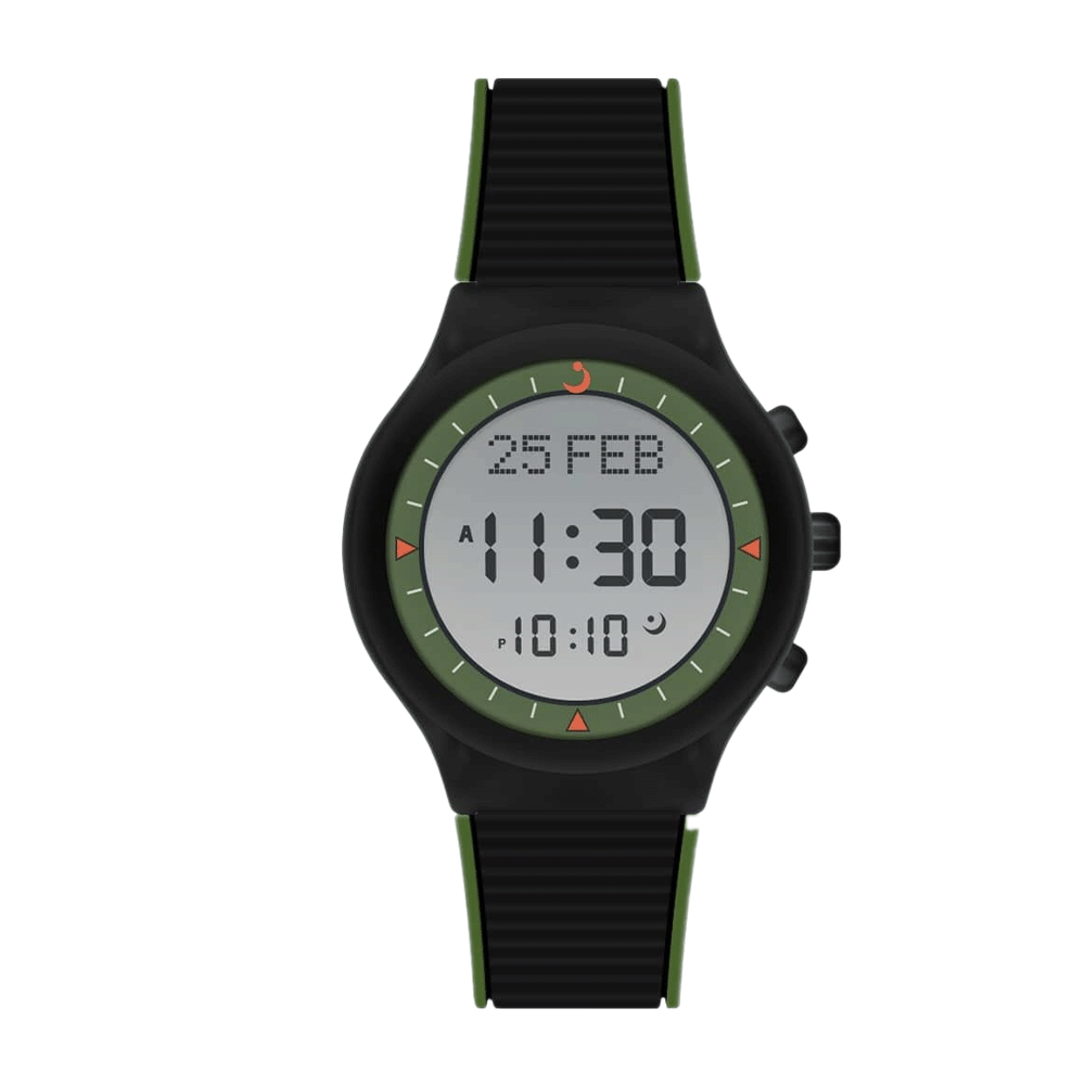 الفجر ساعة يد رياضية بإطار بلاستيك وسوار من السيلكون - موديل WY-16