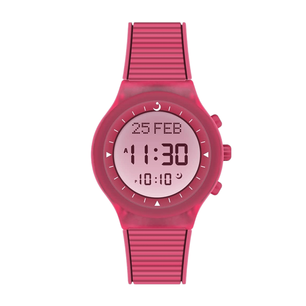 الفجر ساعة يد رياضية بإطار بلاستيك وسوار من السيلكون - موديل WY-16
