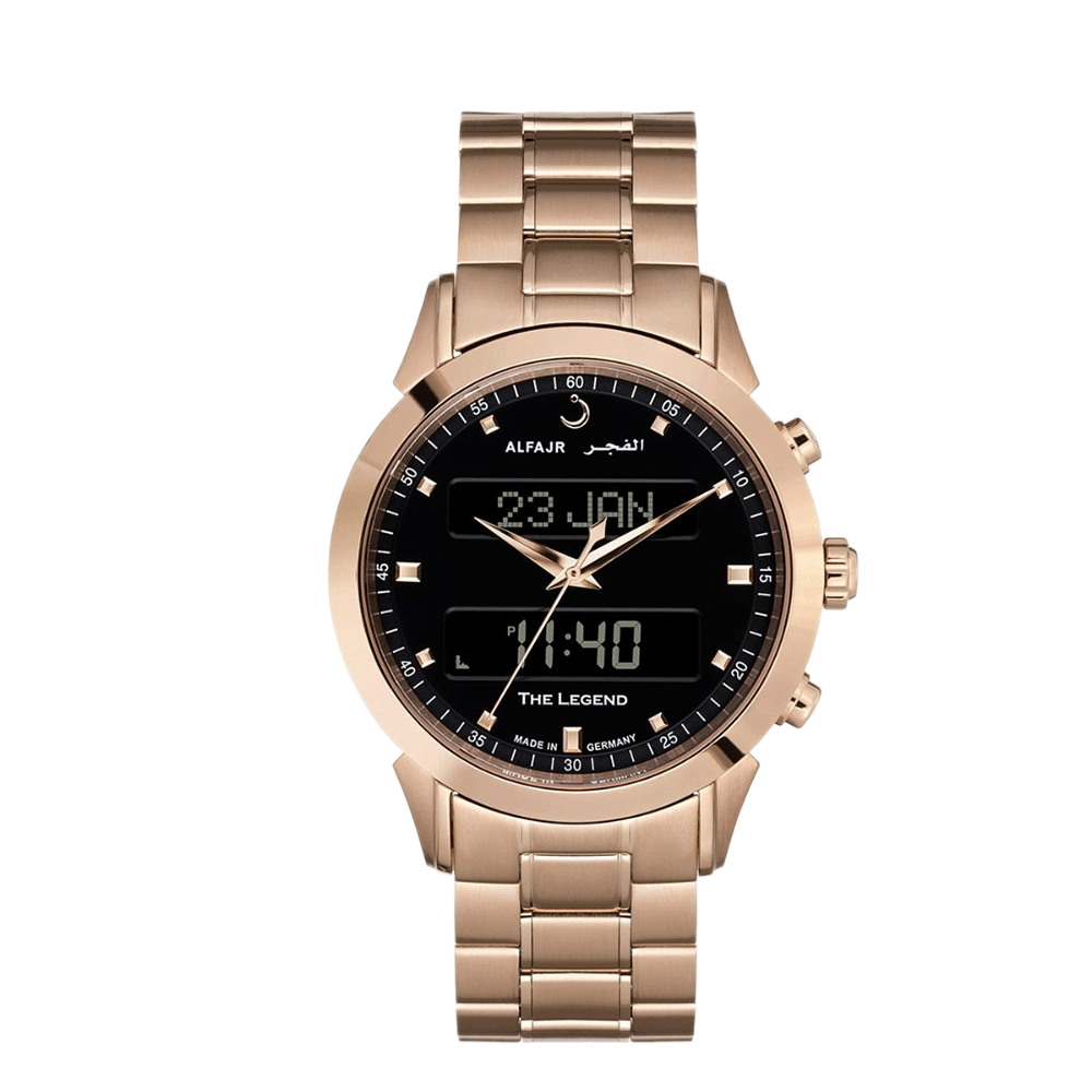 الفجر ساعة يد بهيكل فولاذ وسوار ستاملس استيل ذهبي - موديل WA30-BS