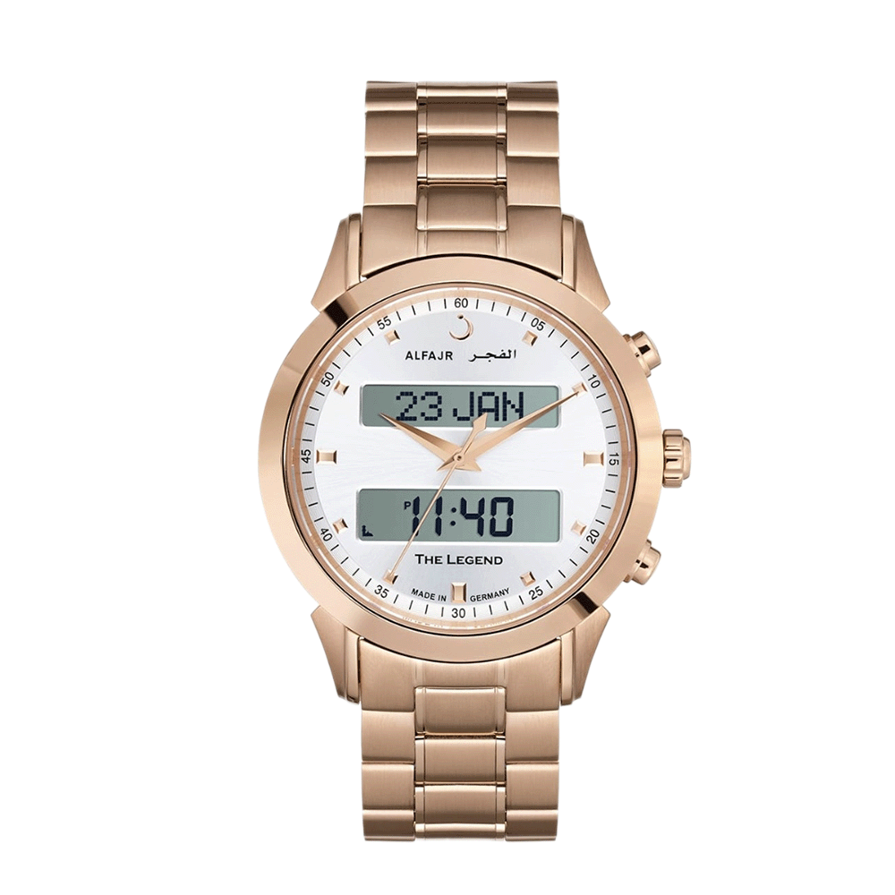 الفجر ساعة يد بهيكل فولاذ وسوار ستاملس استيل ذهبي - موديل WA30-BS