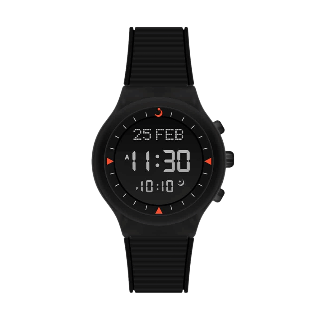 الفجر ساعة يد رياضية بإطار بلاستيك وسوار من السيلكون - موديل WY-16