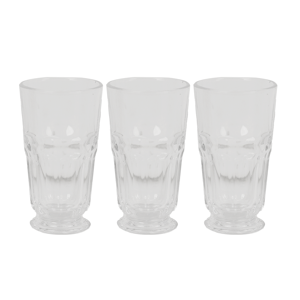 طقم كاسات عصير بنقش عصري - عدد 3 كاسات