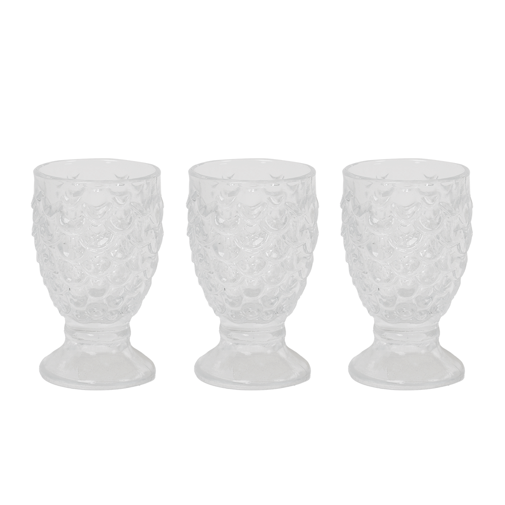 طقم كاسات عصير بنقش مموج - عدد 3 كاسات